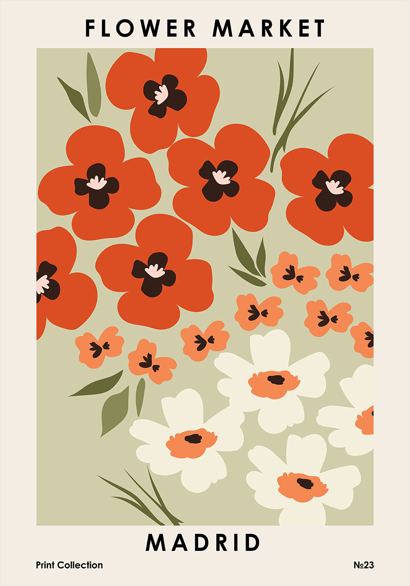 Blumenmarkt Madrid Poster