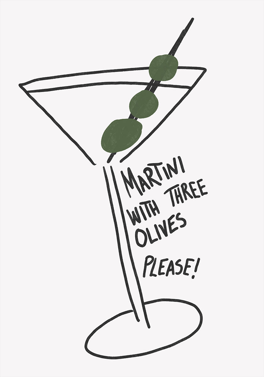 Olive Trio Martini Poster