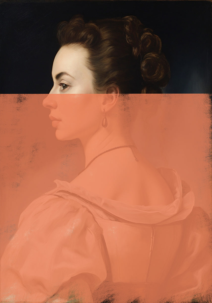 Verändertes Porträt einer Frau Orange Moderne Kunst