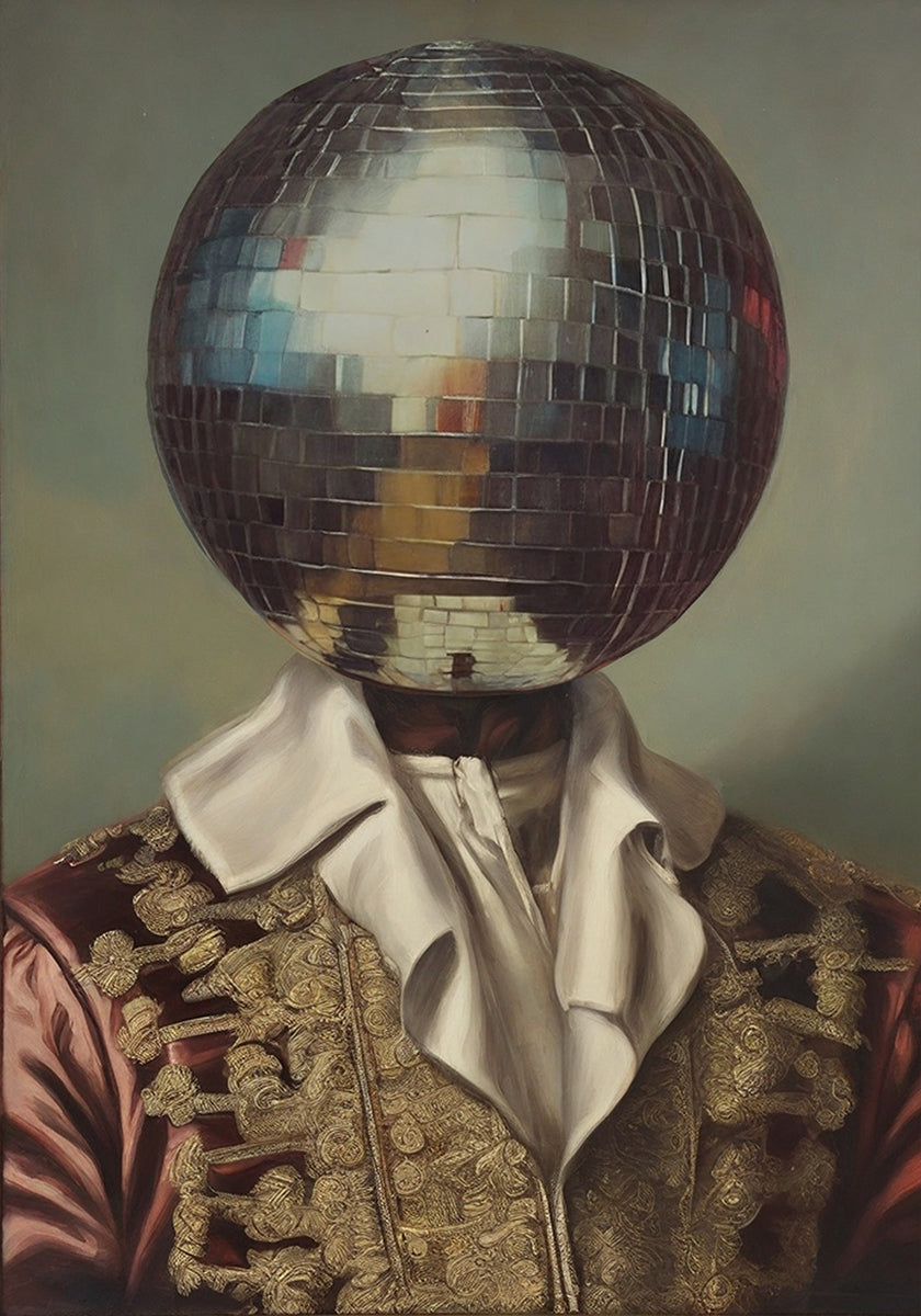 DiscoHead King / Altered Collage Art (NEU)