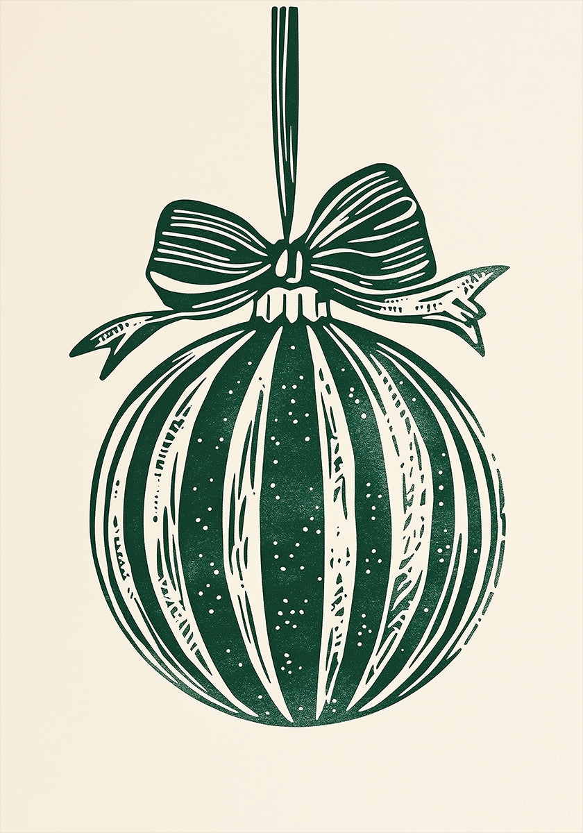 Christmas Ornament Green Illustration Plakat