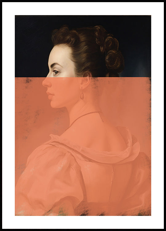 Verändertes Porträt einer Frau Orange Moderne Kunst