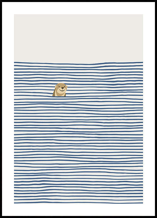 Otter im Wellen-Poster
