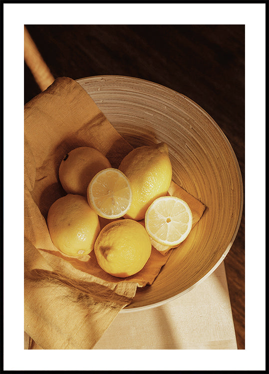 Fragrant Lemons in Rustic Bowl Plakat - Posterbox.dk