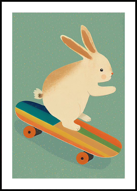 Skateboard-Häschen-Poster