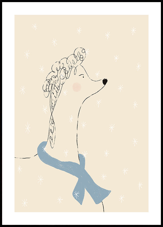 Poodle in the Snow Plakat
