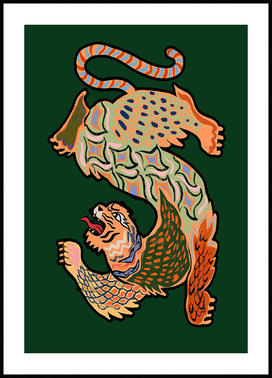 Asiatisches Tiger-Grün-Poster