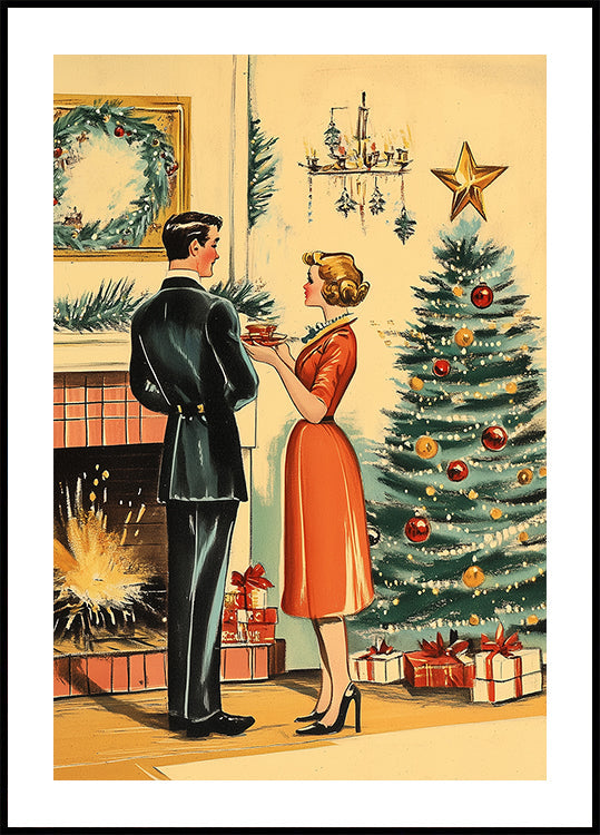 Retro-Weihnachtsplakat