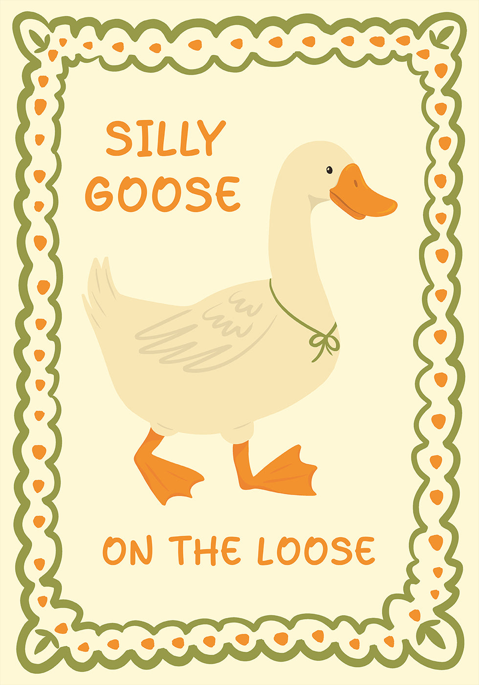 Illustrationsplakat „Dumme Gans auf dem losen“.
