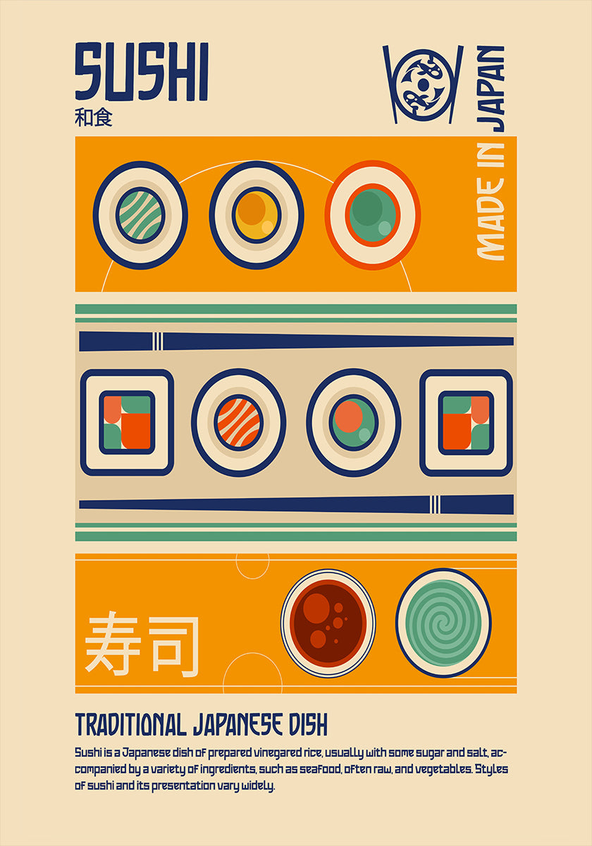 Sushi japanisches Essen-Druck-Poster