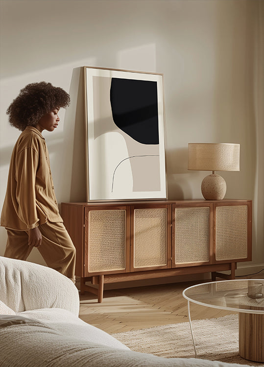 Poster mit monochromen Formen