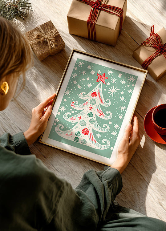Whimsical Holiday Tree Plakat