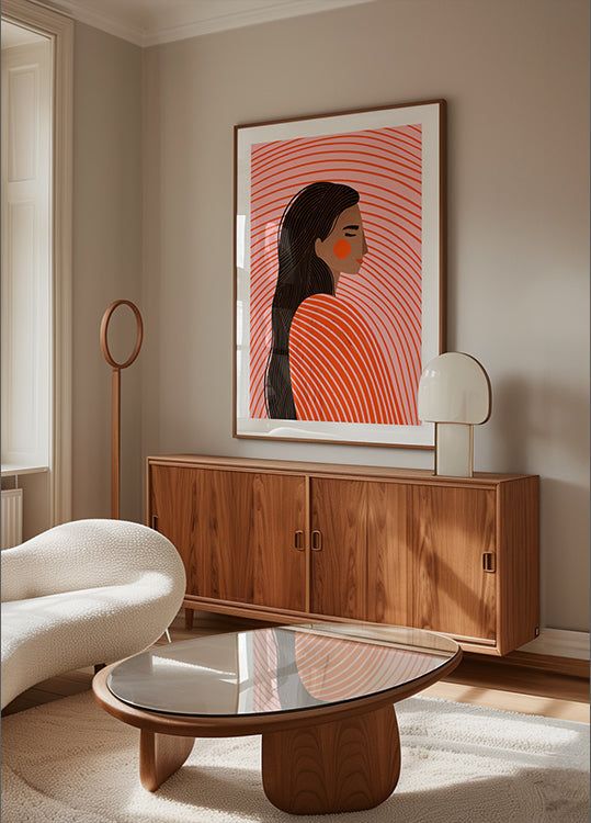 Die Frau mit den Linien Poster