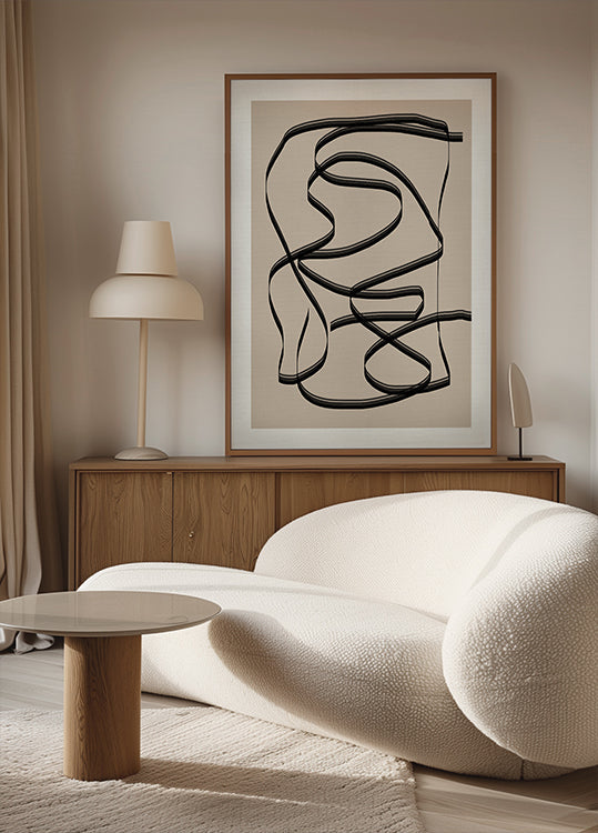 Labyrinth mit fließenden Linien