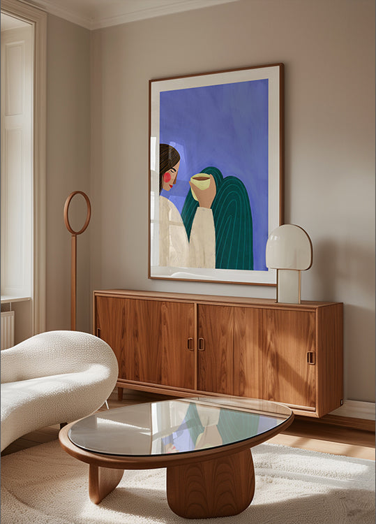 Poster zum Kaffeetrinken