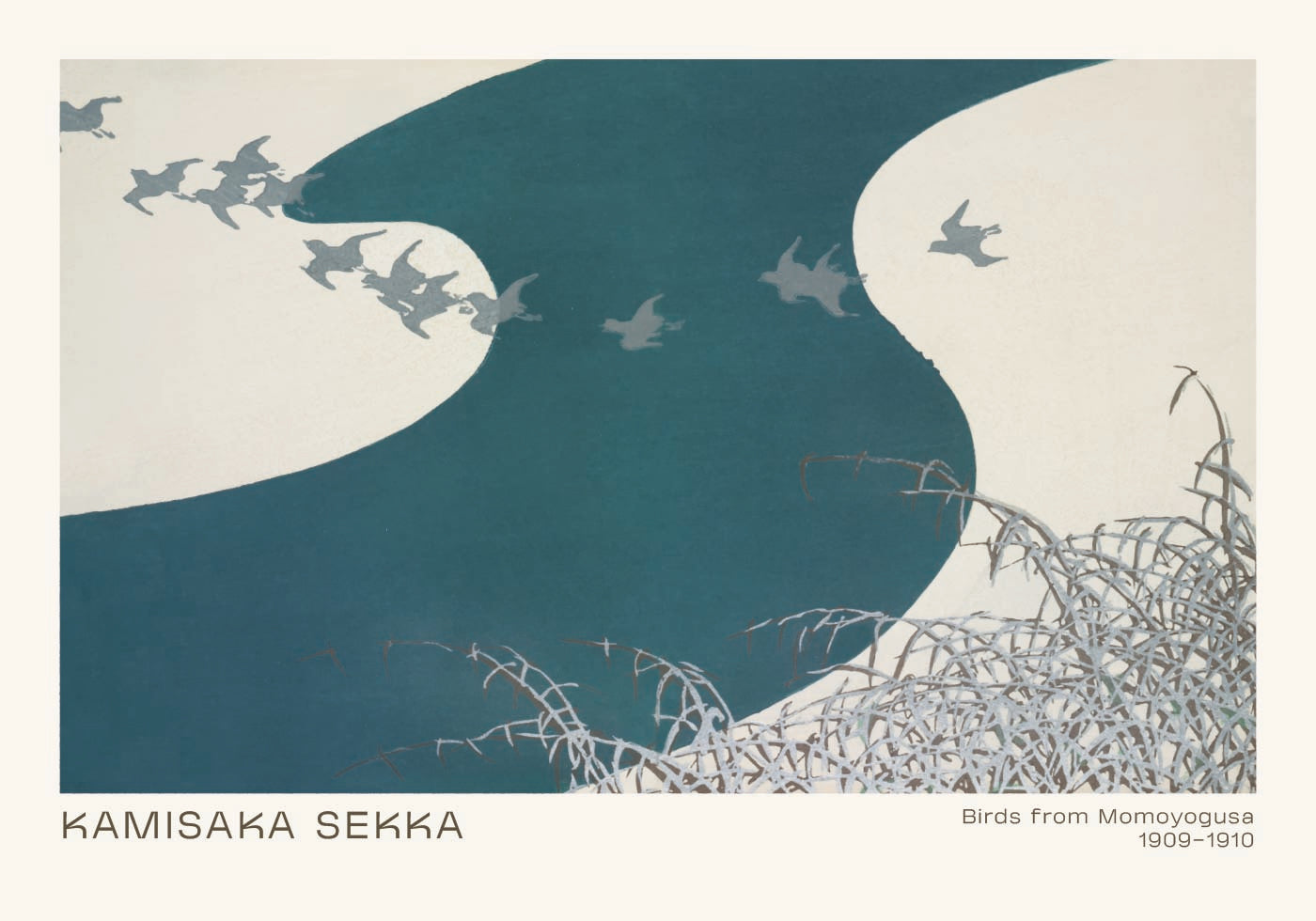 Birds from Momoyogusa, Japanese minimalist nature Plakat - Posterbox.dk