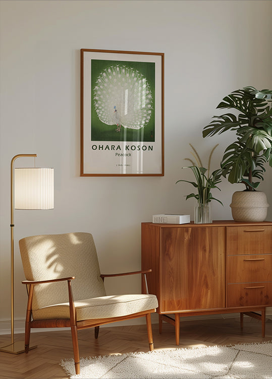 Peacock, Japanese White Peafowl Plakat - Posterbox.dk