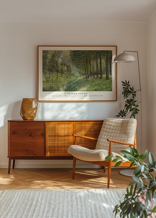 Rest Along The Stream Impressionist Forest, Alfred Sisley 1878 Plakat - Posterbox.dk