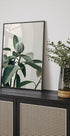 a picture of a plant and a vase on a shelf