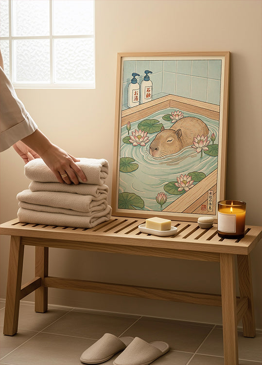 Capy bara Bath Poster - Posterbox