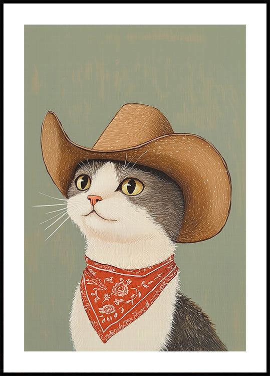 Cowboy English Shorthair Cat Plakat - Posterbox