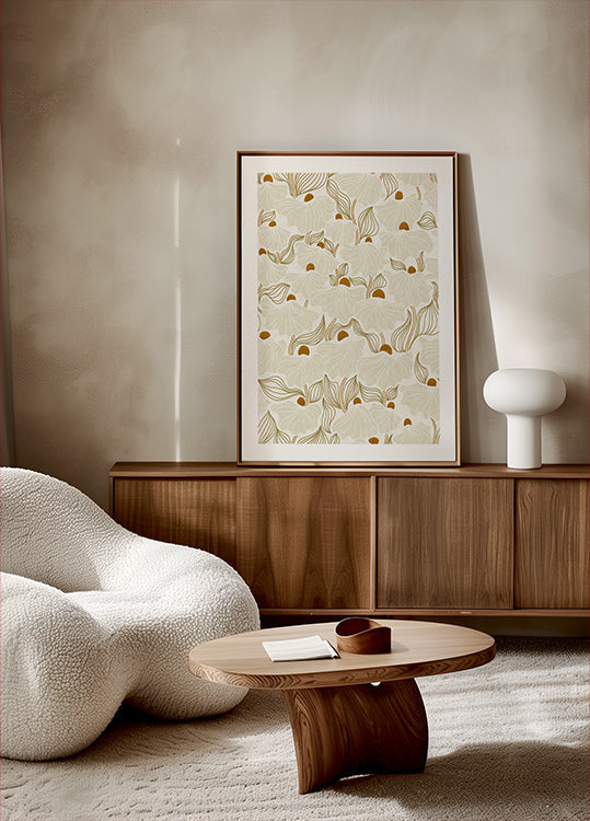 calming essentials Natural flow meadow ivory pattern (NEW) - Posterbox