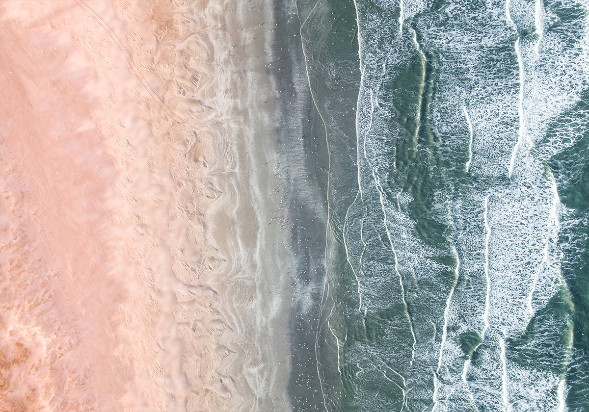 Rosa und blaues Küstenplakat