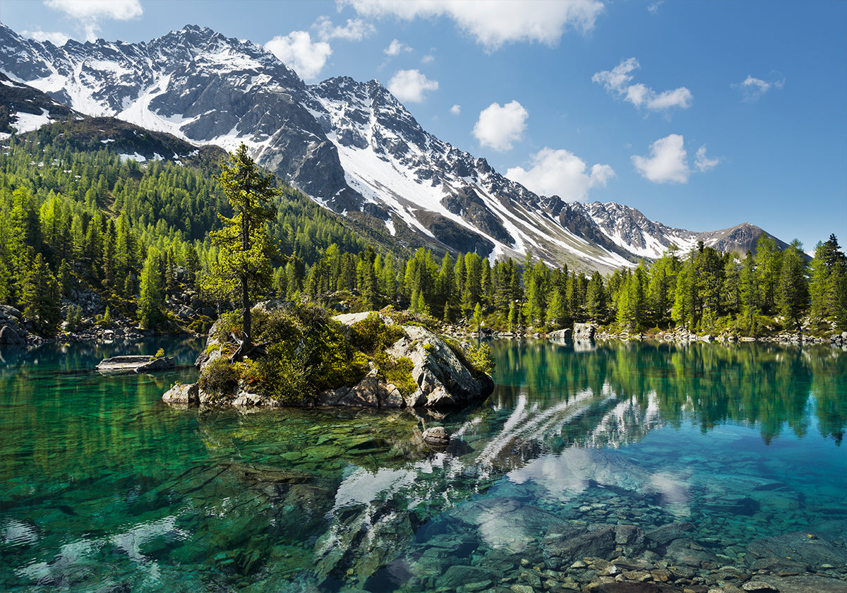 Grünes Bergsee-Poster