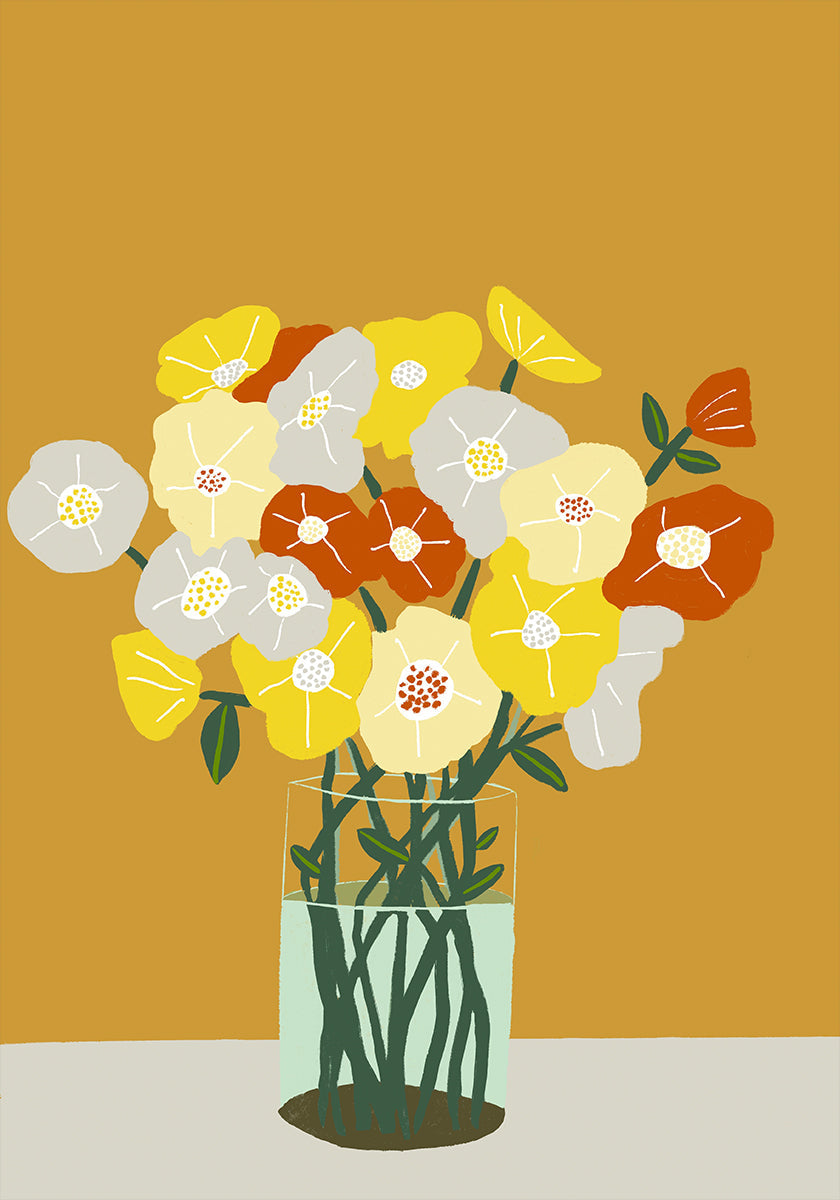 Poster „Vase mit Blumen“.