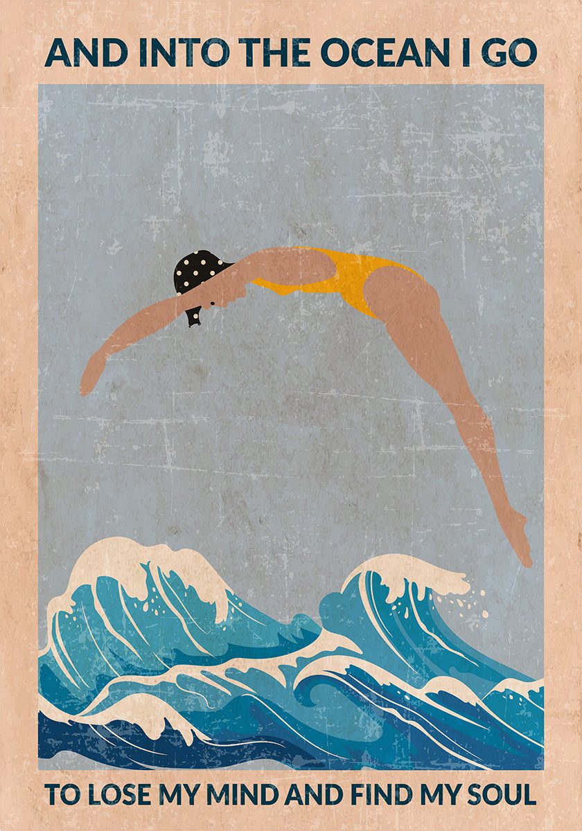 Into the Ocean (blau) Standard-Wandkunst