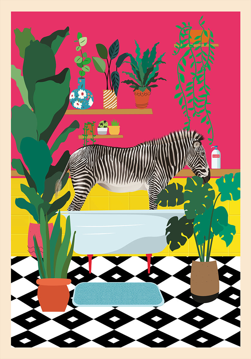 Zebra-Badezeit
