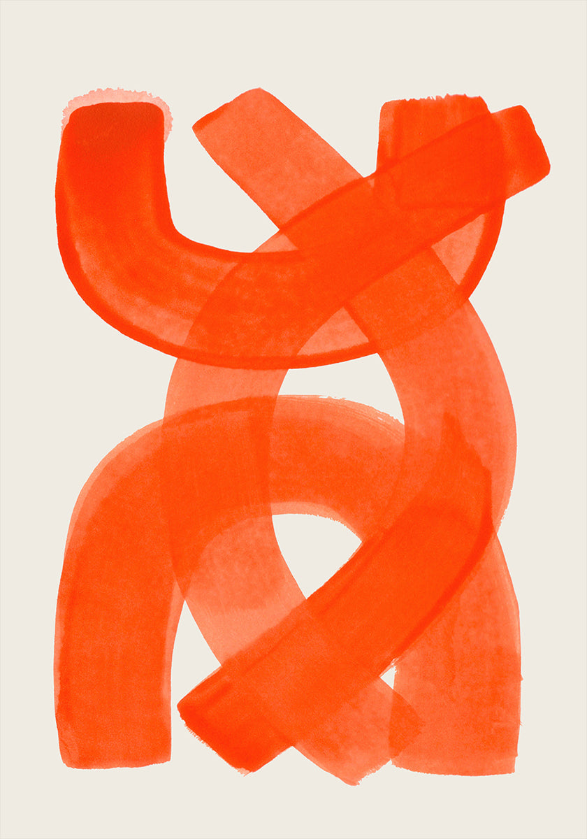 Poster mit orangefarbenen Strichen