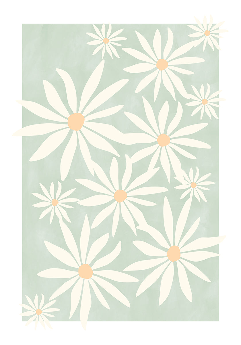 Blütenblätter auf Salbei-Poster