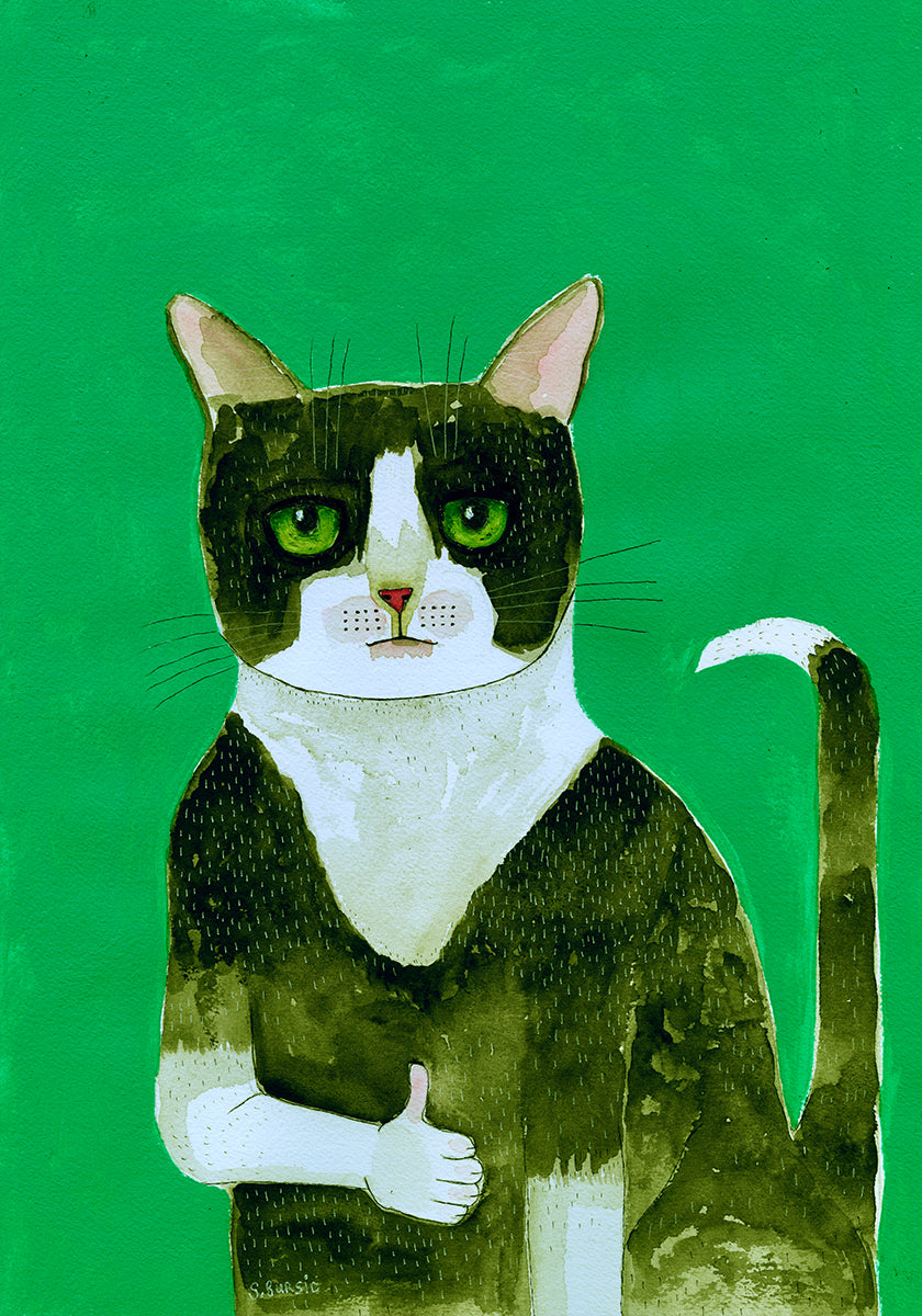 Smoking-Katzen-Daumen hoch
