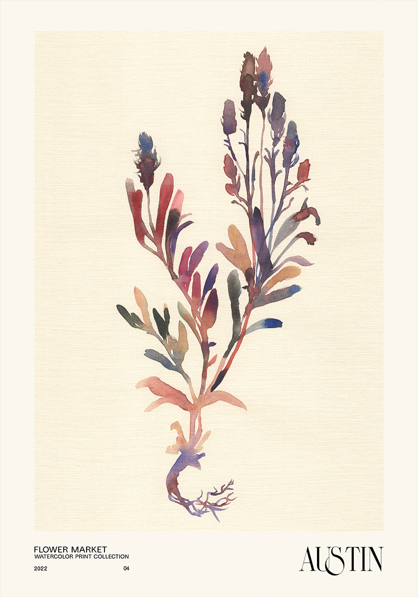 Sammlung von Aquarelldrucken. Blumenmarkt – Austin