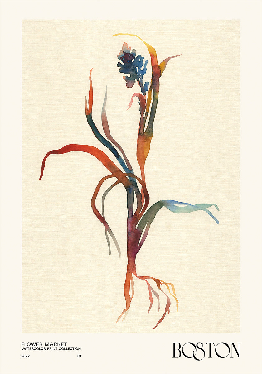 Sammlung von Aquarelldrucken. Blumenmarkt – Boston