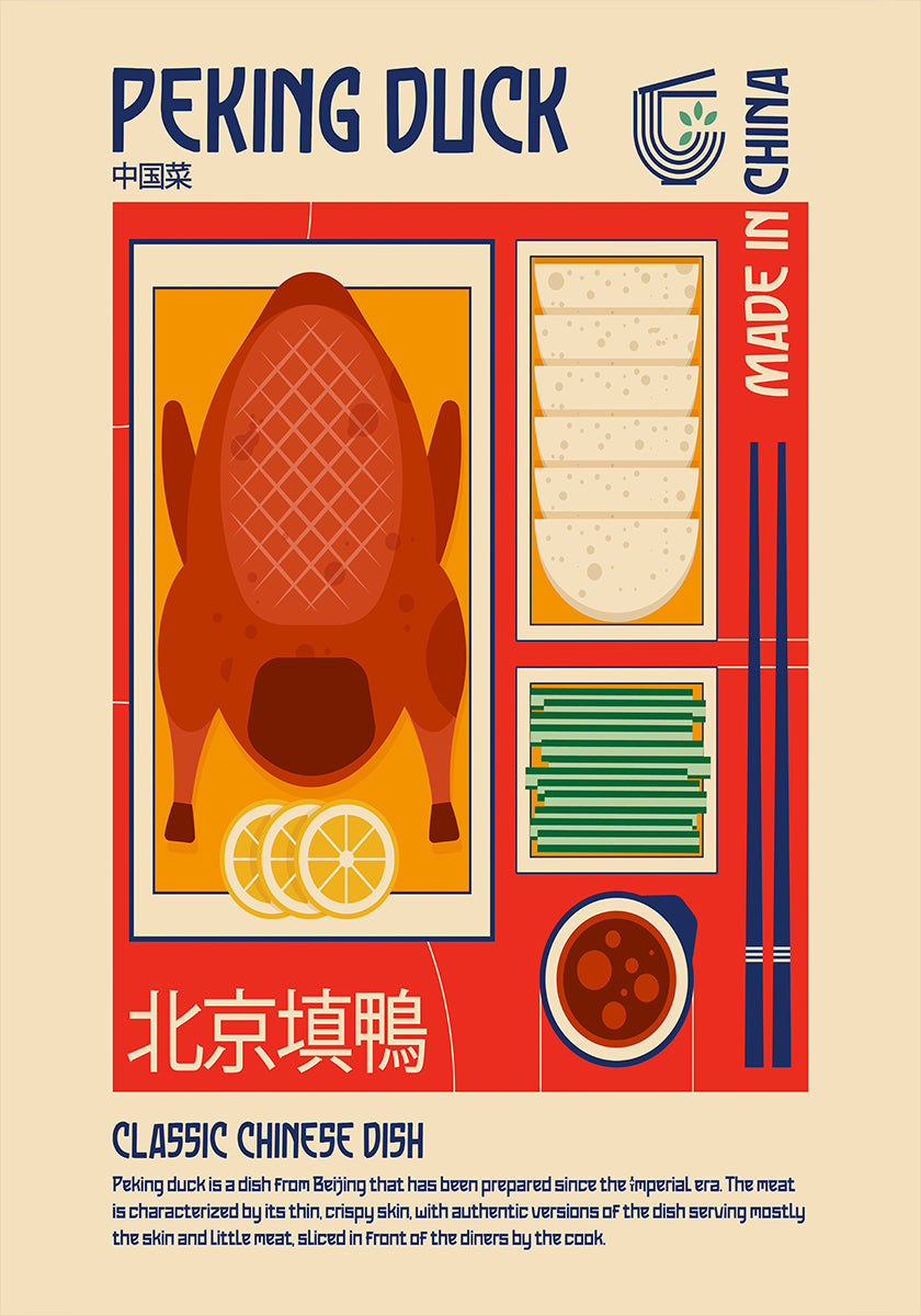 Peking-Ente Japanisches Essensdruck-Poster