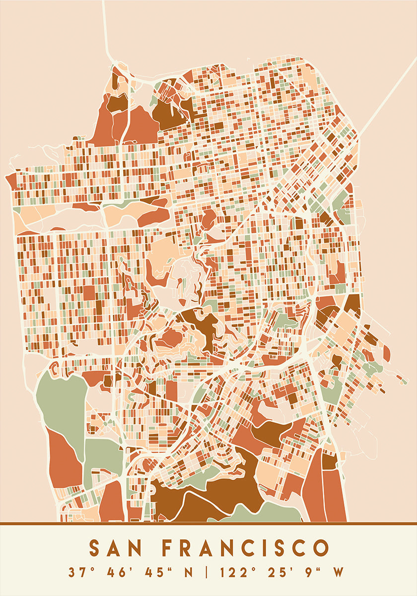 Black Maps Erdtöne 75 Poster