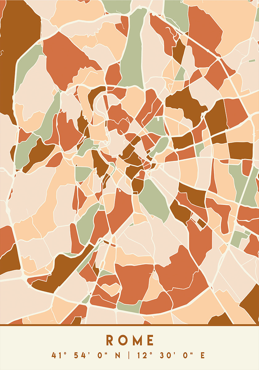 Black Maps Erdtöne 72 Poster