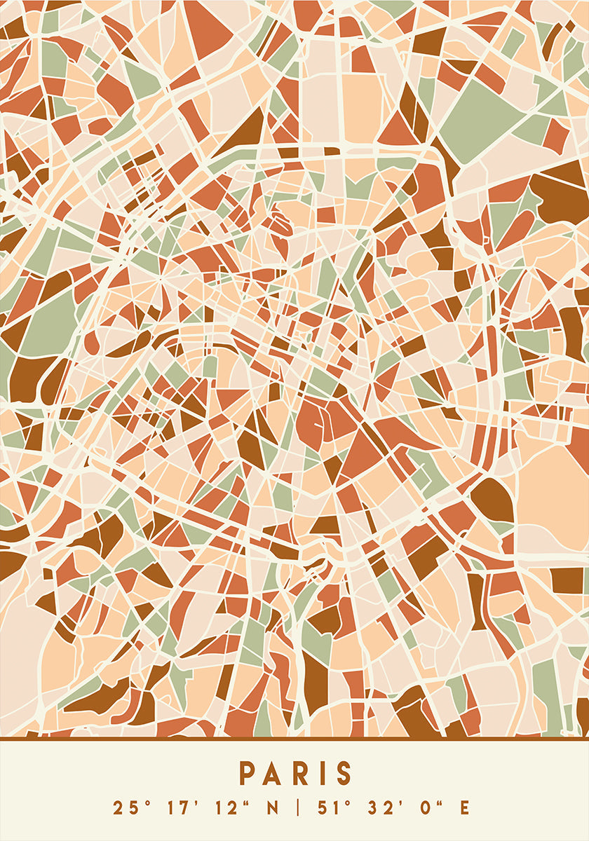 Black Maps Erdtöne 64 Poster