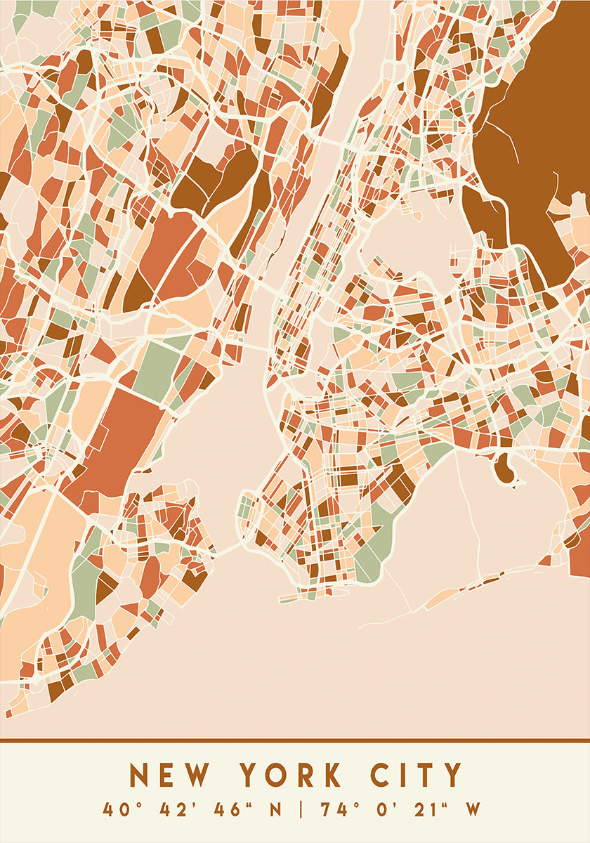 Black Maps Erdtöne 61 Poster