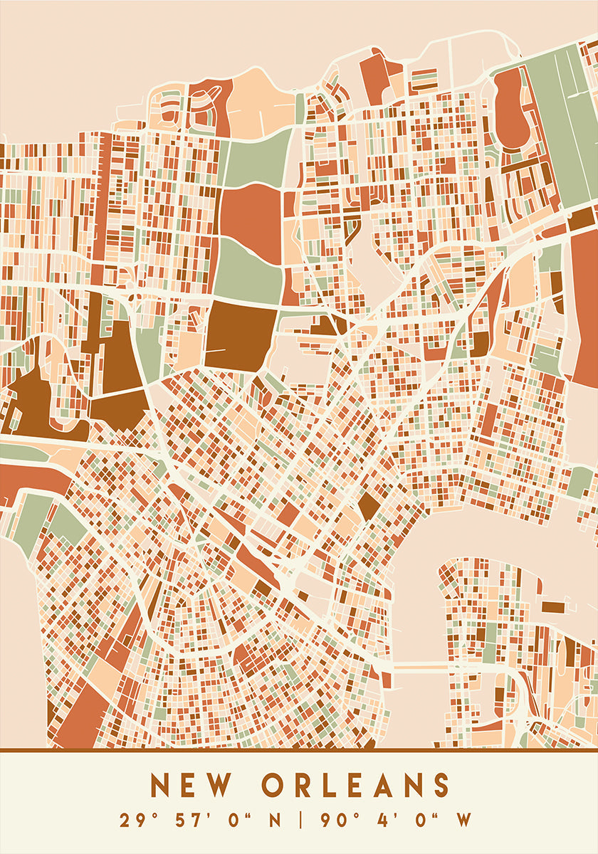 Black Maps Erdtöne 60 Poster