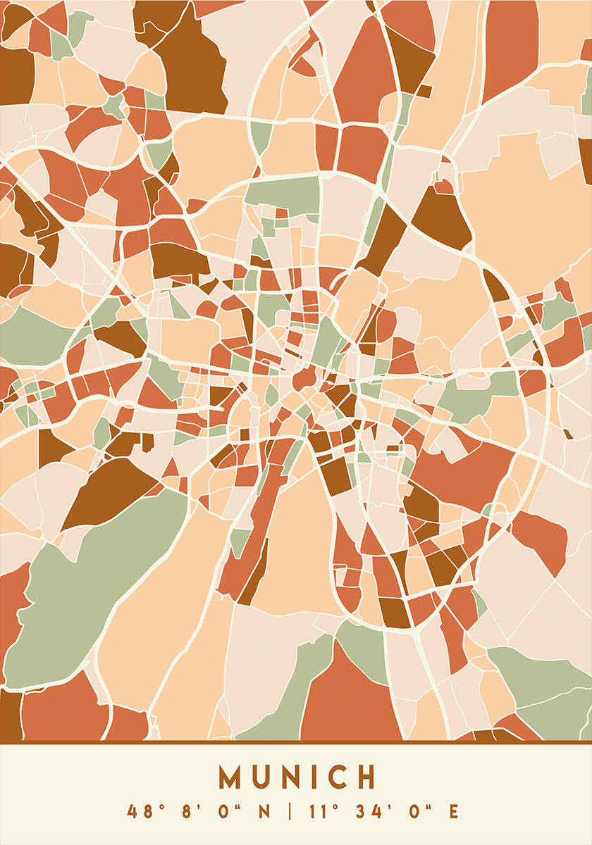 Black Maps Erdtöne 57 Poster