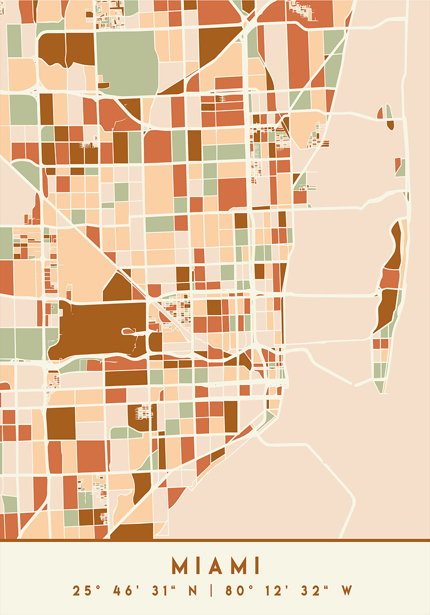 Black Maps Erdtöne 53 Poster