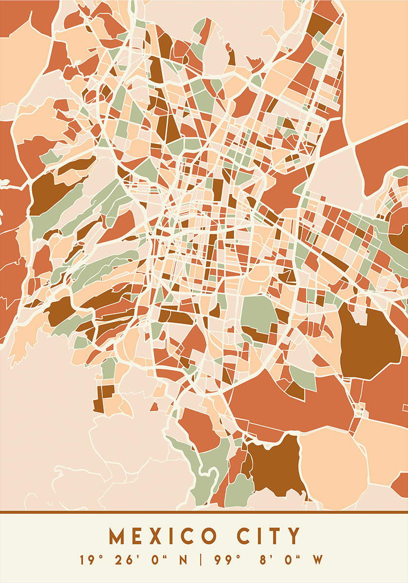 Black Maps Erdtöne 52 Poster