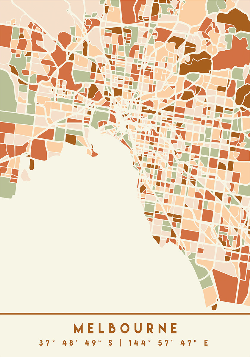 Black Maps Erdtöne 50 Poster