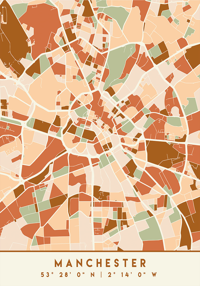 Black Maps Erdtöne 45 Poster