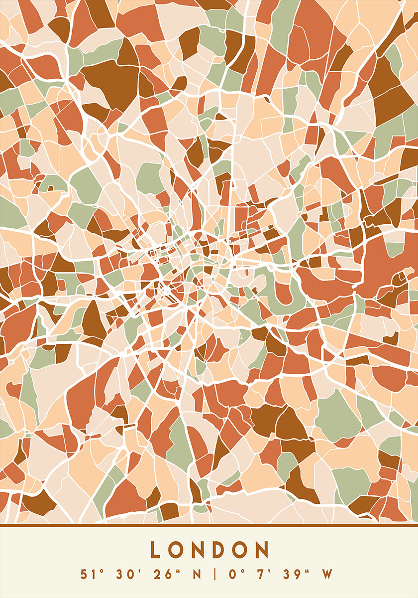 Black Maps Erdtöne 41 Poster