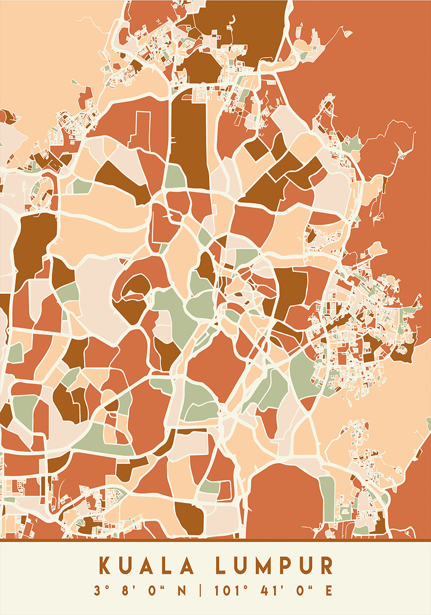 Black Maps Erdtöne 37 Poster