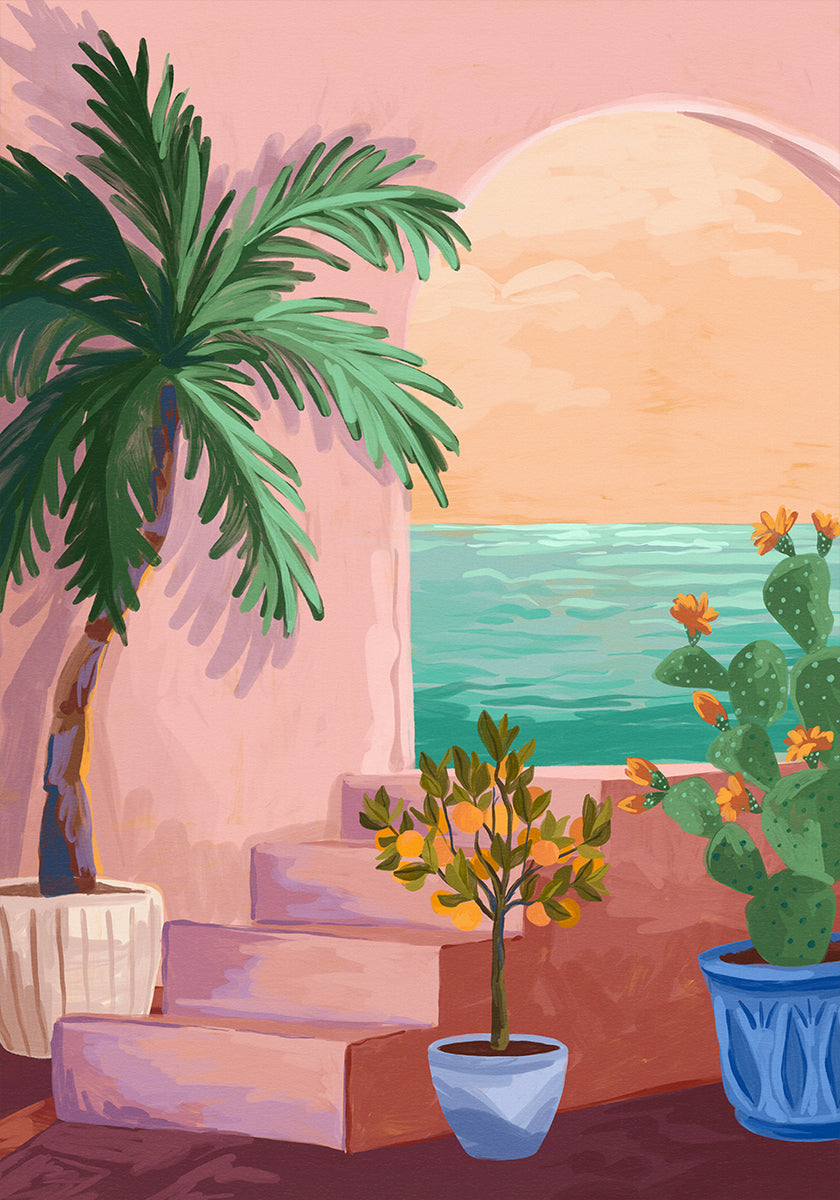 Poster „Treppe zum Paradies“.